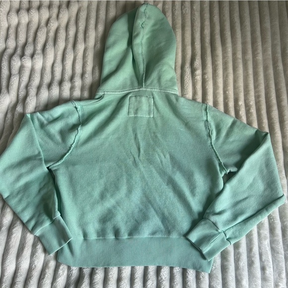 American Eagle Womens Large Mint Sun Set Zip-Up Cropped Hoodie - Picture 7 of 10